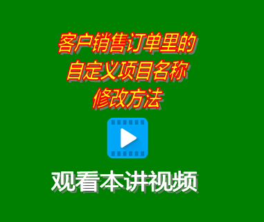 客戶銷售訂單里的自定義項目名稱修改方法_erp系統工業版