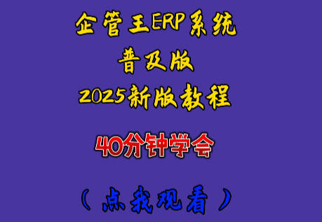 ERP系統軟件入門自學操作視頻教程（erp培訓教程）